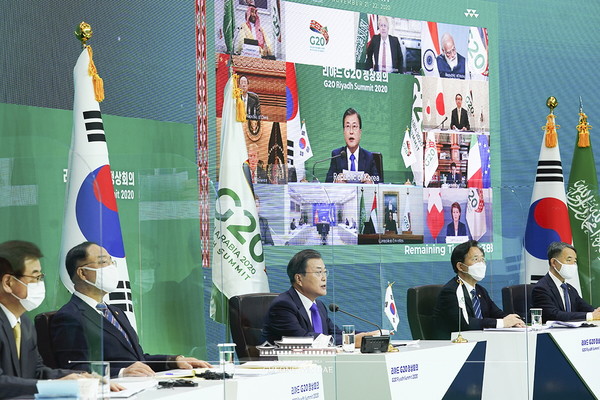 APEC 정상 선언문 비대면 회의[ 사진=청와대]