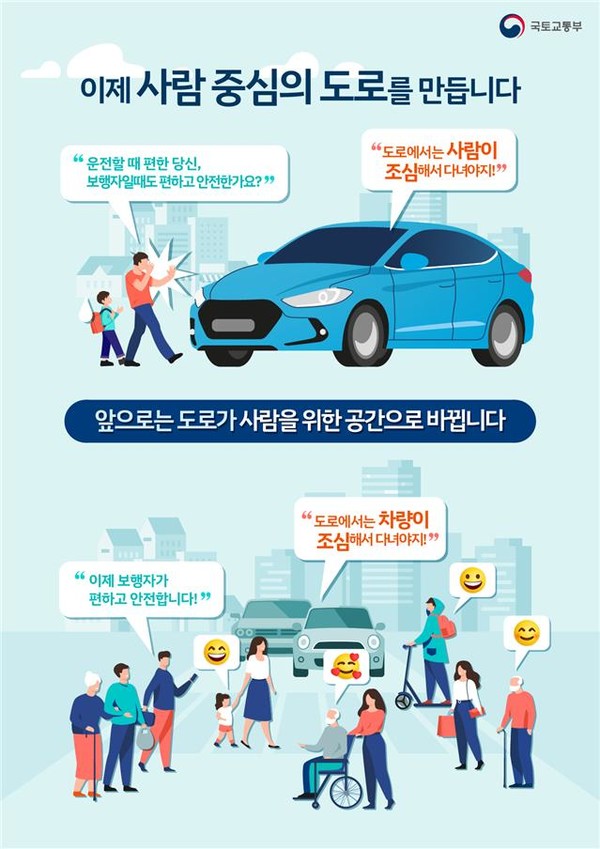 사람중심도로 설계지침 주요내용 포스터 [사진=국토교통부]