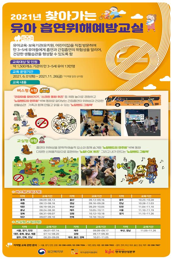 2021년 찾아가는 유아 흡연위해 예방 교실 안내문[사진=보건복지부]