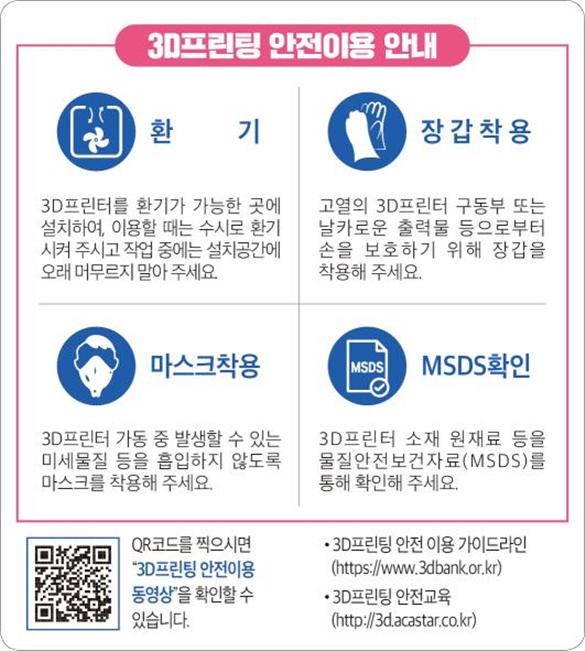 삼차원 프린팅 이용 10대 안전수칙 [과학기술정보통신부 제공]