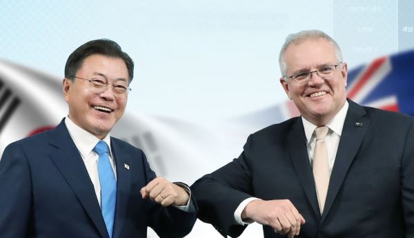 문재인대통령과 호주 모리슨 총리[사진=청와대]