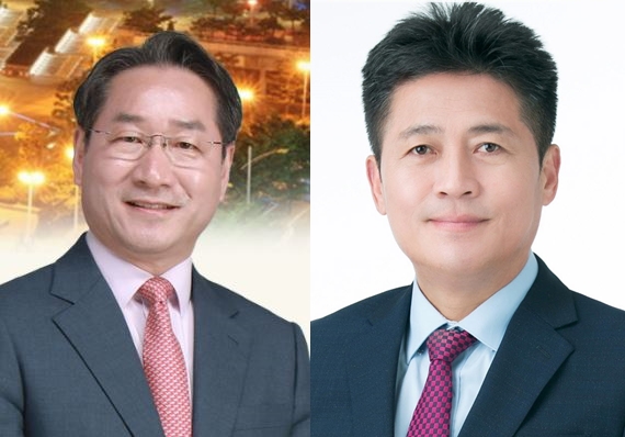 (좌)인천시장 유정복 (우) 김정헌 인천시 중구 구청장 후보 [사진=김정헌 후보 제공]