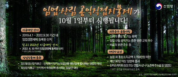 임업직불제 지면 광고 [산림청 제공]