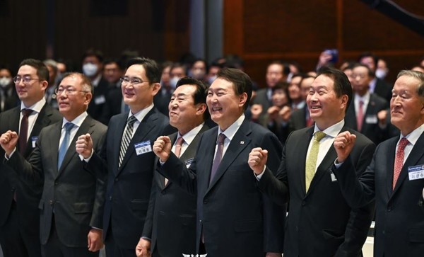 윤석열 대통령이 경제계 신년 인사회에 참석했다[사진=대통령실]