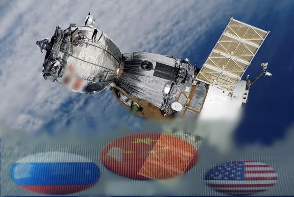 미 중 러 우주 강대국  경쟁 관련 이미지 [사진=자료 사진 합성 이미지 ]