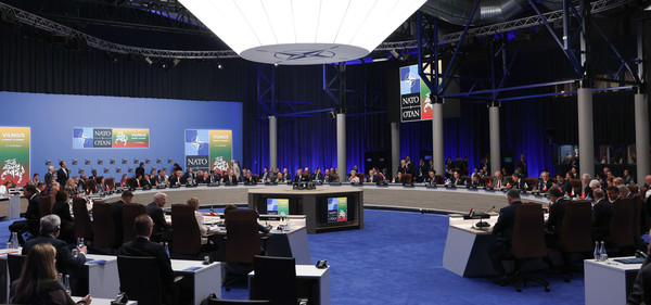 윤석열 대통령은 7월 12일 NATO 동맹국·파트너국 정상회의를 가졌다.(사진=대통령실)