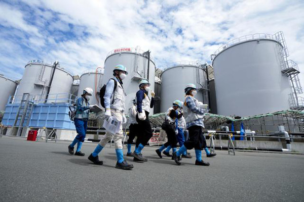 후쿠시마 제1원자력발전소 오염수를 해양 방류 중인 도쿄전력이 외국 언론사 기자들을 초청해 현장 공개를 진행하는 모습 (사진=후쿠시마 공동취재단)