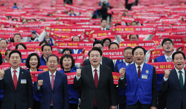 윤석열 대통령은 7일 대구 EXCO에서 열린 2023년 바르게살기운동 전국회원대회에 참석했다.(사진=대통령실)