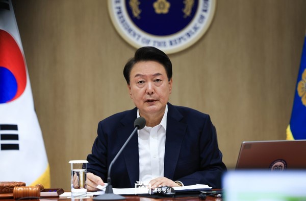 윤석열 대통령은 제 33회 국무회의에서  파리올림픽에서 메달을 딴 선수들에게 격려하는 메시지보냈다[사진=대통령실]