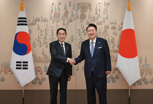 윤석열 대통령은 지난 6일 방한한 기시다 후미오 일본 총리와 한·일 정상회담을 가졌다. (사진=대통령실)