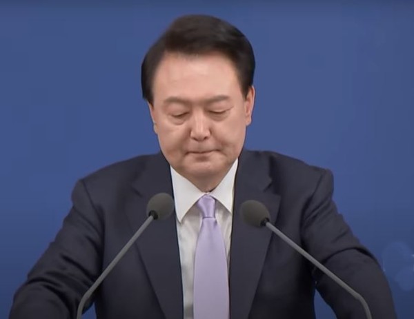 윤석열 대통령이 대 국민 담화[사진=티비화면 촬영 캡쳐]