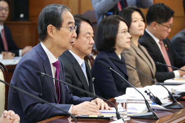 한덕수 국무총리가 20일 정부서울청사에서 열린 국가첨단전략산업위원회를 주재하고 있다. (사진=국무조정실)