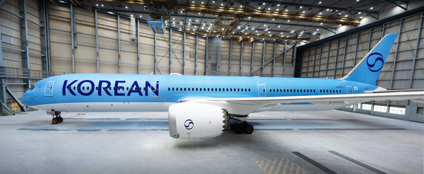 신규 CI를 적용한 대한항공 보잉 787-10 항공기 (사진=대한항공) 