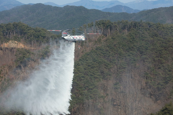 2024년 해외에서 임차한 대형헬기(모델234) (사진=산림청)