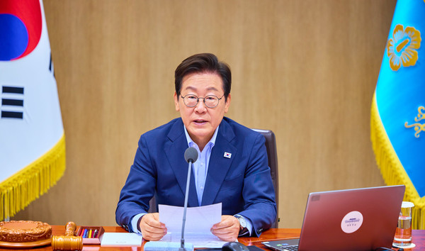 이재명 대통령이 지난 8월 29일 서울 용산 대통령실에서 열린 임시 국무회의에서 발언하고 있다.(사진=대통령실)