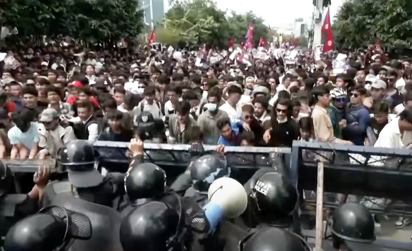 네팔 반정부시위 모습 (사진=TV 화면 갈무리)