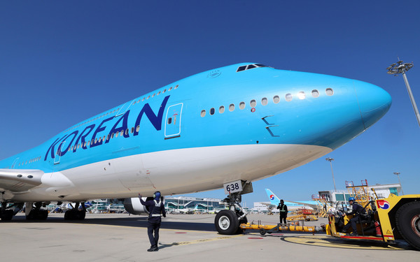 미국 조지아주 현대차그룹-LG에너지솔루션 배터리 합작 공장 건설 현장에서 구금된 한국인들을 태울 대한항공 전세기 (사진=공항사진기자단)