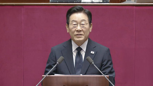 이재명 대통령이 4일 국회 본회의장에서 2026년도 정부 예산안 시정연설을 하고 있다.(사진=국회방송 화면 갈무리)