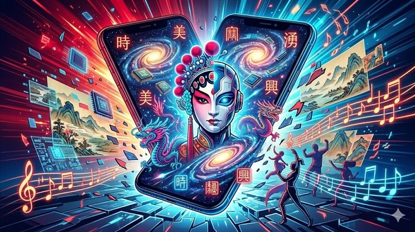 수많은 찰나의 영상들이 14억 중국인의 파편화된 자아를 틱톡이라는 도구를 통해 화려하게 외출시키는 모습을 만화경 형식의 디지털 팝아트로 표현한 작품